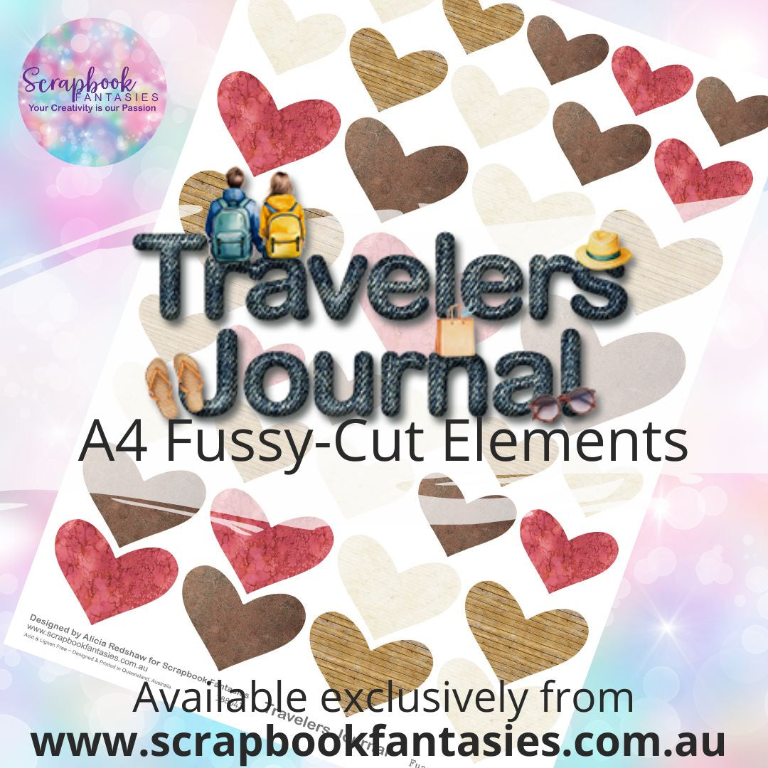 Travelers Journal A4 Colour Fussy-Cut Elements - Hearts 3 388541