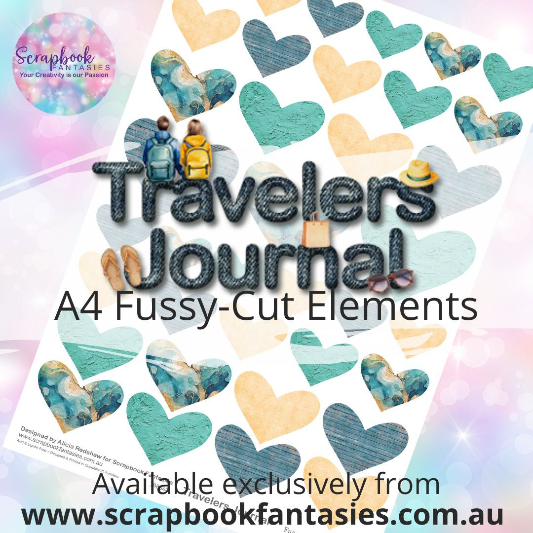 Travelers Journal A4 Colour Fussy-Cut Elements - Hearts 4 388542