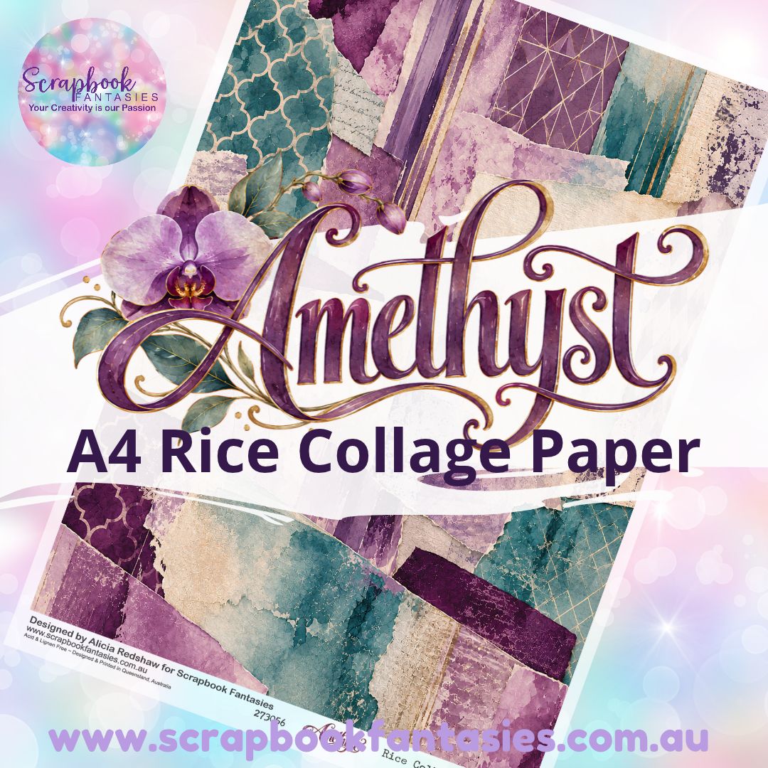 Amethyst A4 Rice Collage Paper - Collage 1 273056
