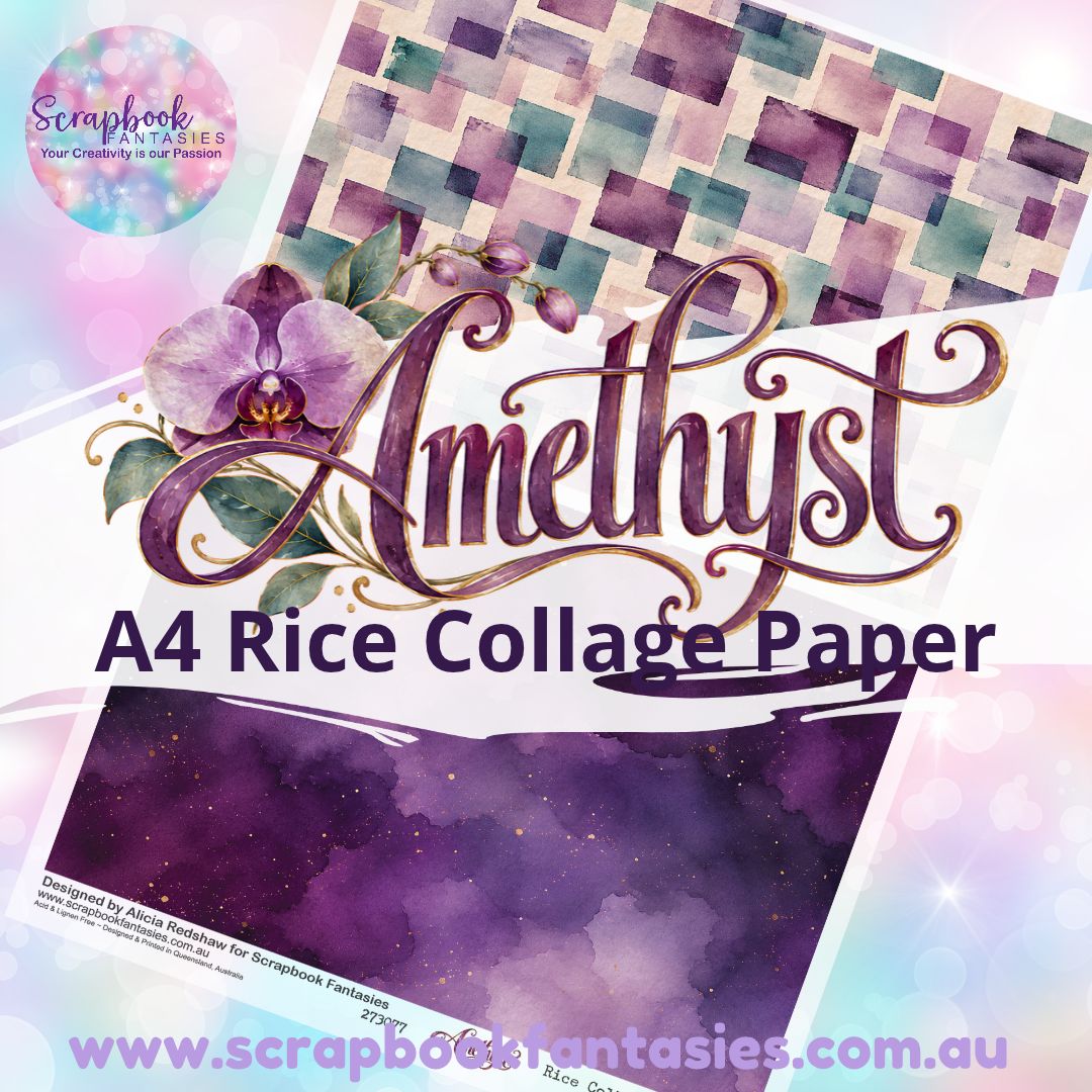 Amethyst A4 Rice Collage Paper - Halves 2 273077