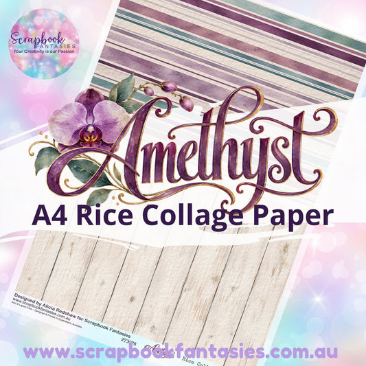 Amethyst A4 Rice Collage Paper - Halves 3 273078