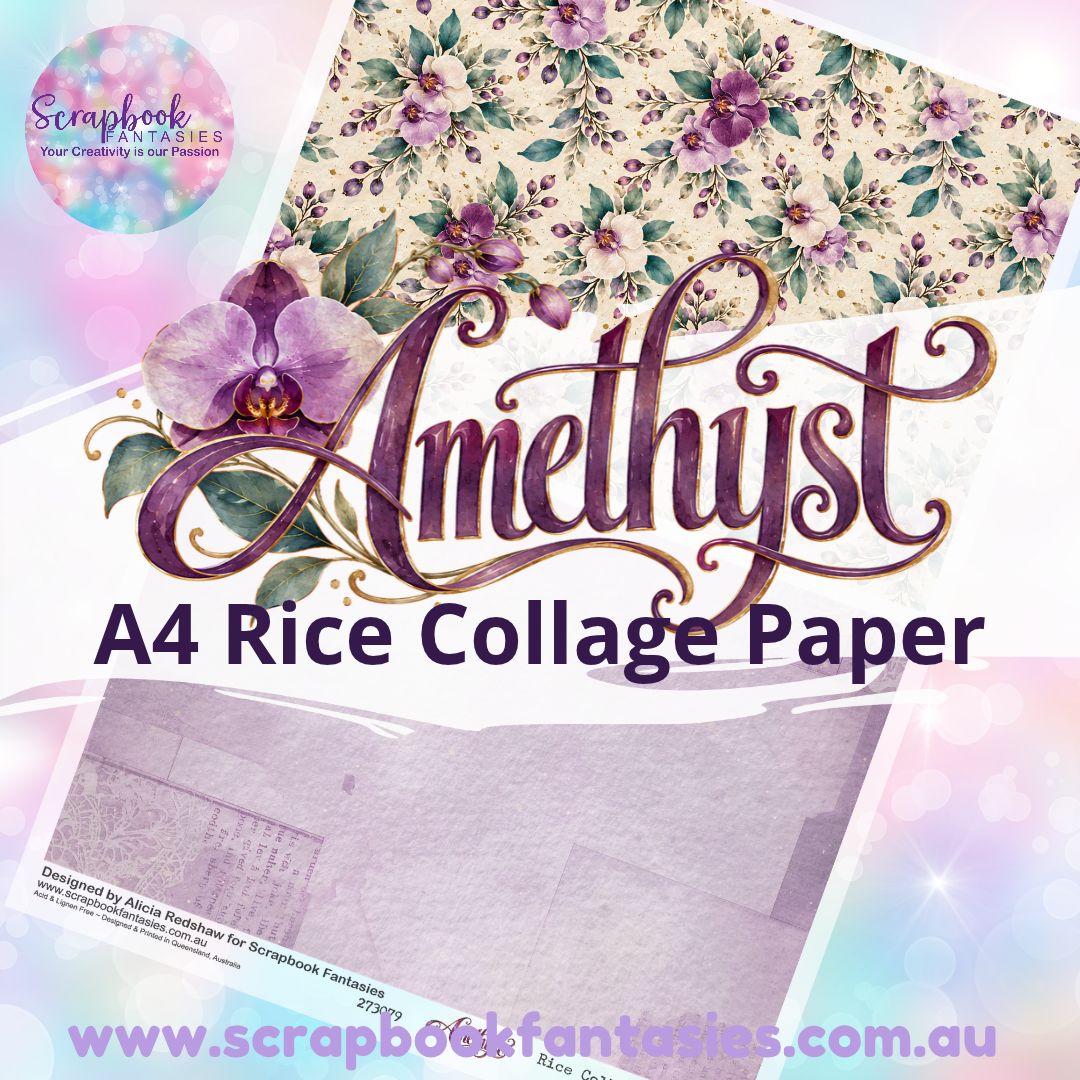Amethyst A4 Rice Collage Paper - Halves 4 273079