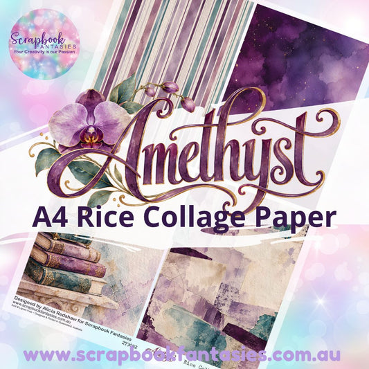 Amethyst A4 Rice Collage Paper - Quarters 1 273082