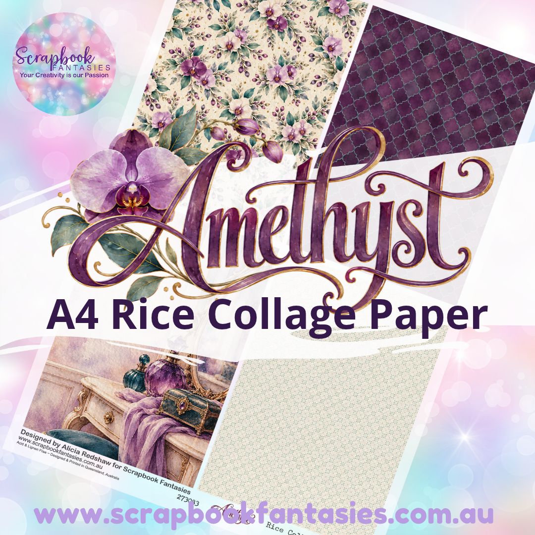 Amethyst A4 Rice Collage Paper - Quarters 2 273083
