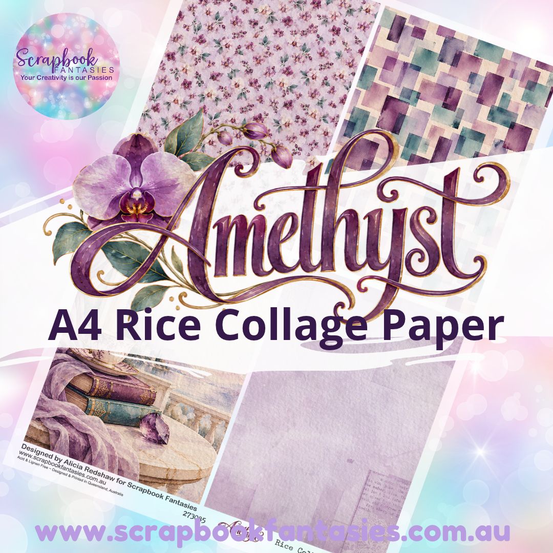 Amethyst A4 Rice Collage Paper - Quarters 4 273085