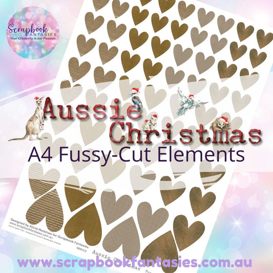 Aussie Christmas A4 Colour Fussy-Cut Elements - Hearts 1-2 888043