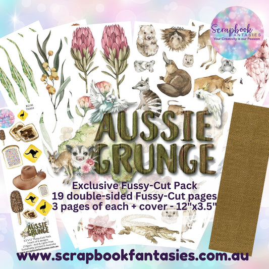 Aussie Grunge 12x3.5" Double-Sided Fussy-Cuts Pack - 19 pieces - 731503