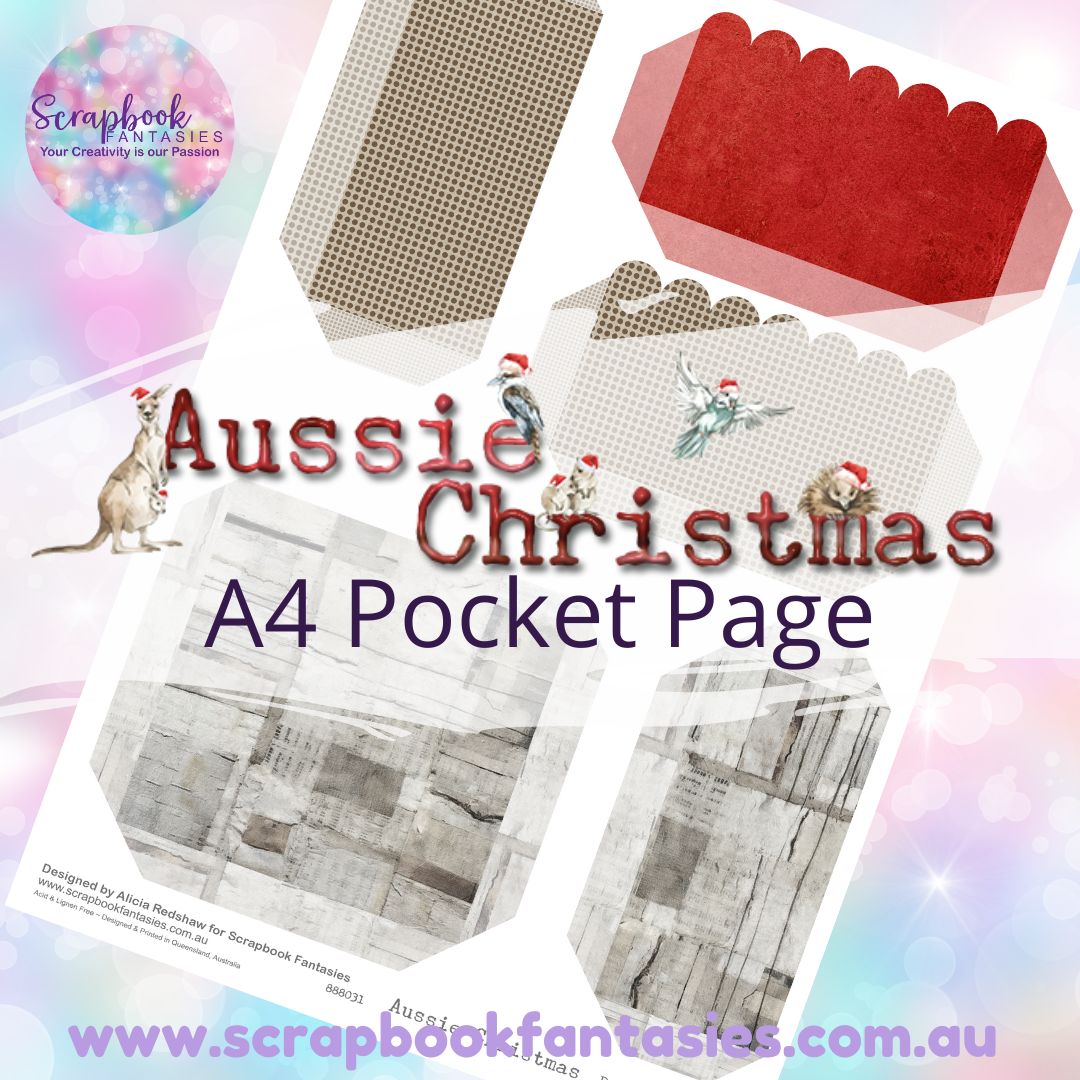 Aussie Christmas A4 Colour Pocket Page - Rectangles & Square 3 888031