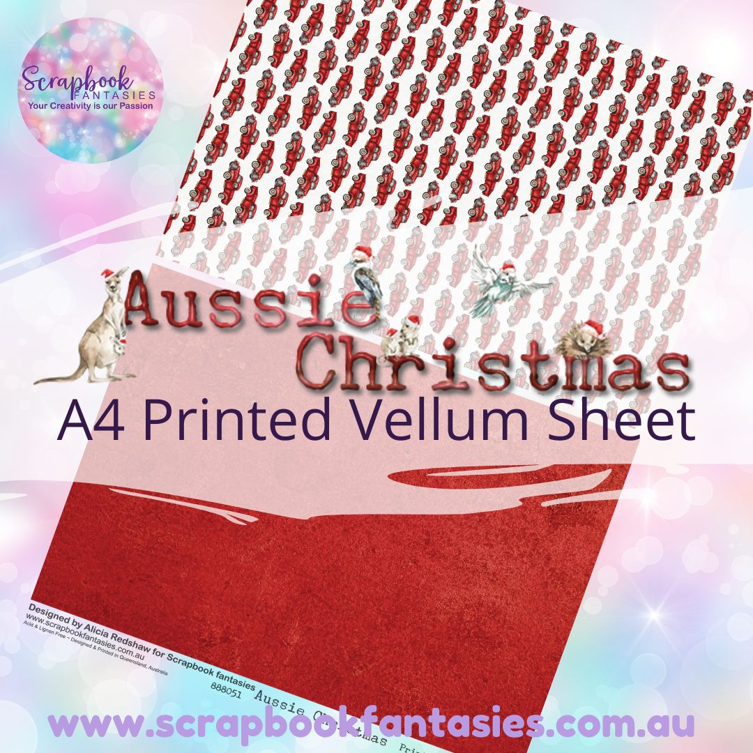 Aussie Christmas A4 Printed Vellum Sheet - Halves 1 888051