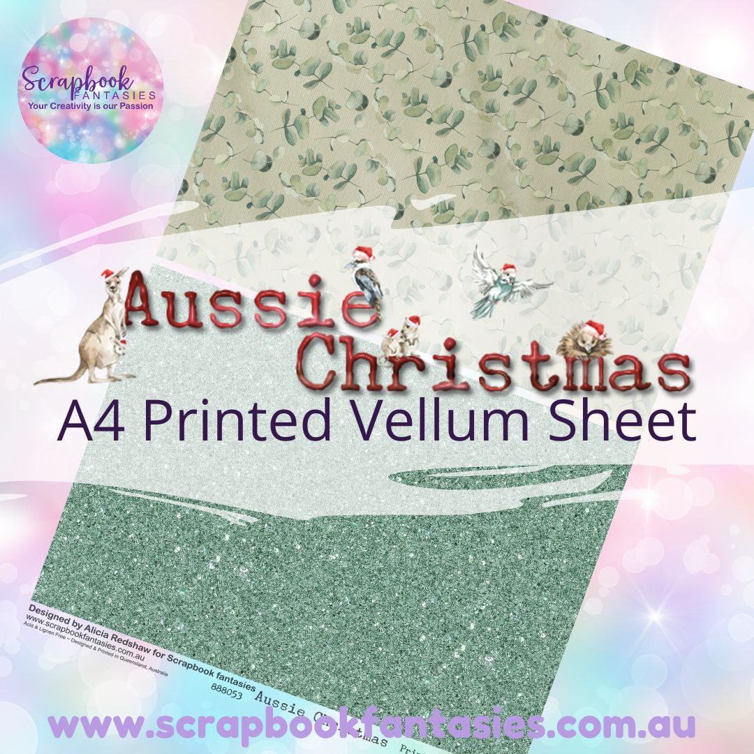 Aussie Christmas A4 Printed Vellum Sheet - Halves 3 888053