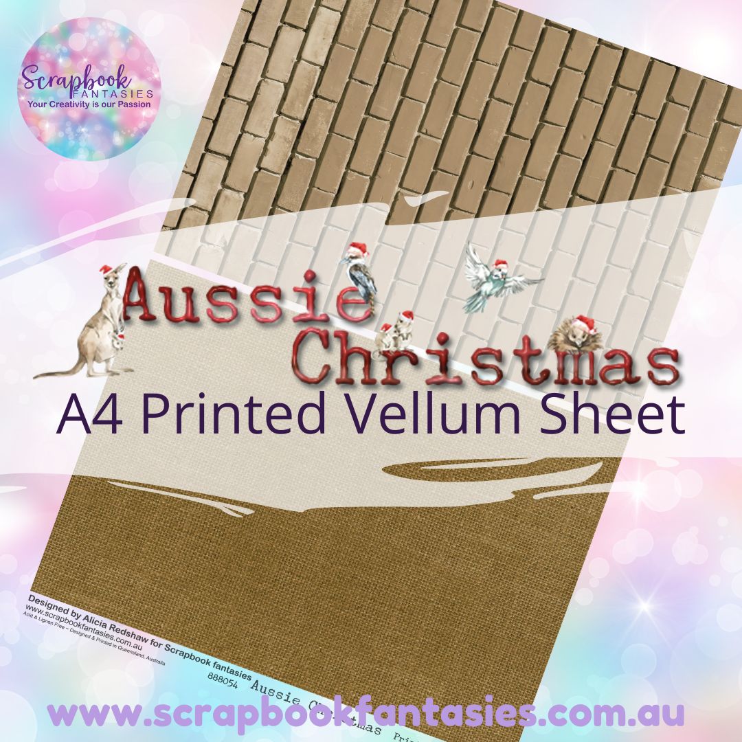 Aussie Christmas A4 Printed Vellum Sheet - Halves 4 888054