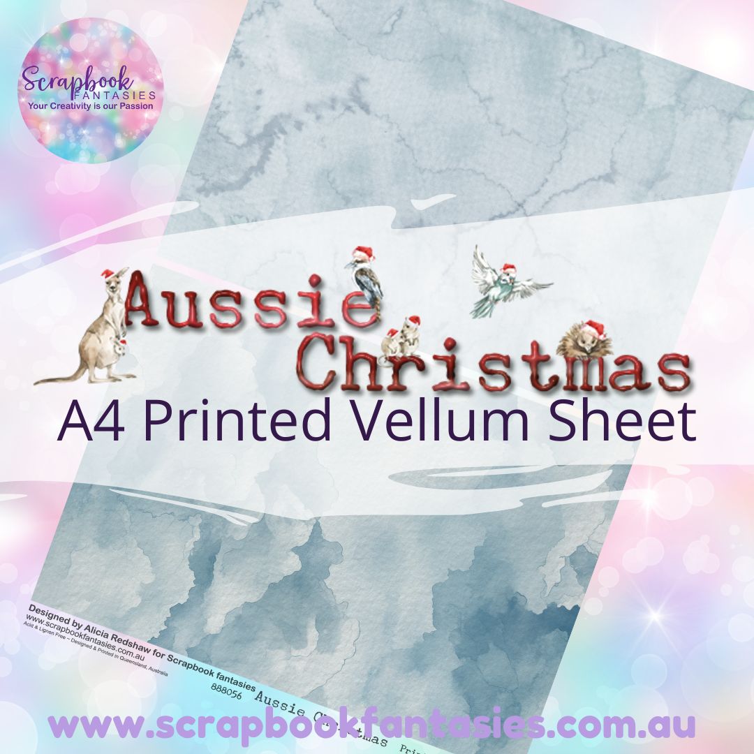Aussie Christmas A4 Printed Vellum Sheet - Halves 6 888056