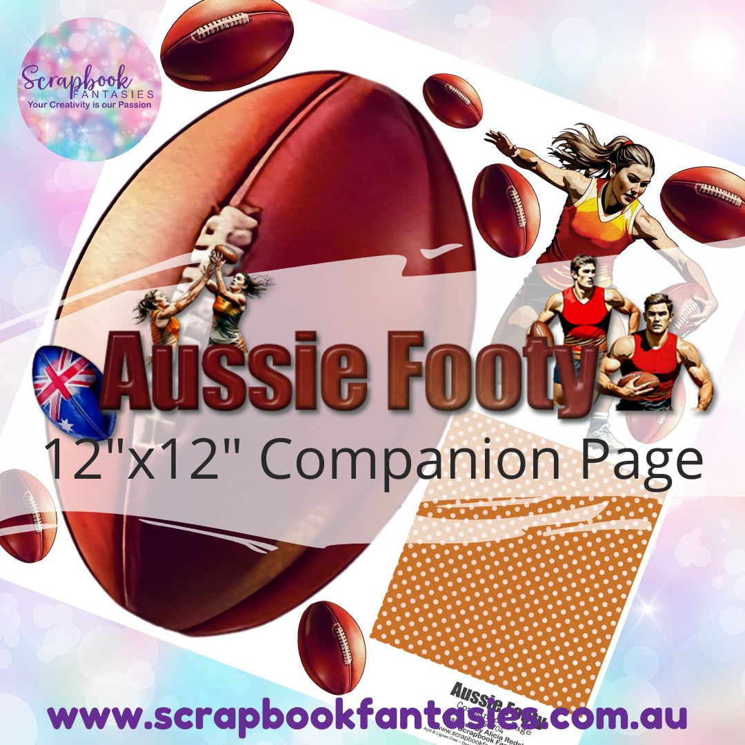 Aussie Footy 12"x12" Single-sided Companion Page - Football 250705