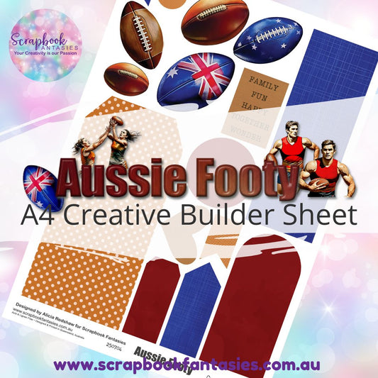 Aussie Footy A4 Creative Builder Sheet - Footballs 250704