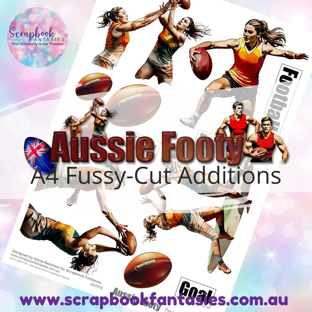 Aussie Footy A4 Colour Fussy-Cut Additions - Footy Players 1 250701