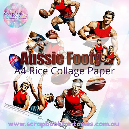 Aussie Footy A4 Rice Collage Paper - Footy Players 2 250708