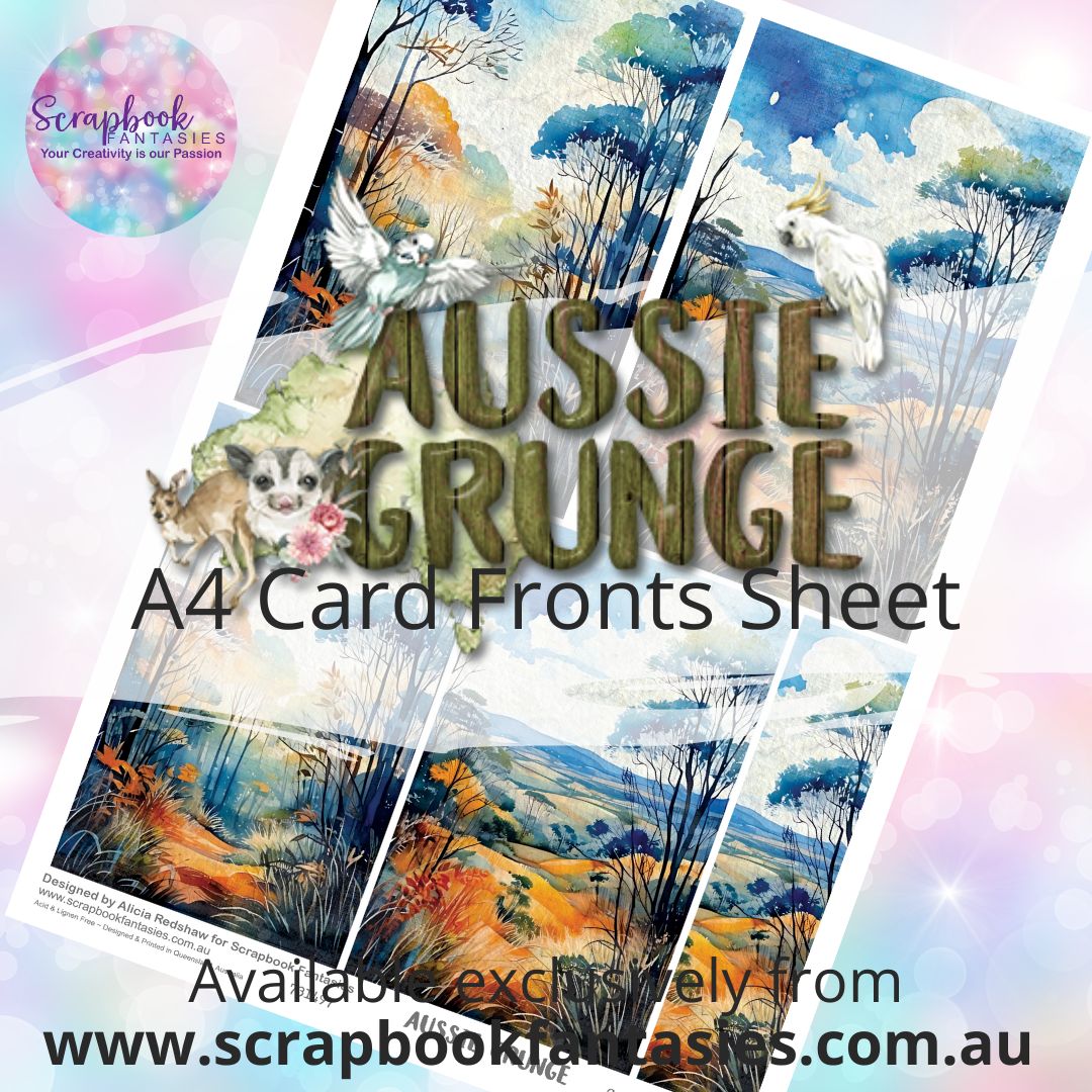 Aussie Grunge A4 Card Fronts Sheet  - Bushland 1 731497