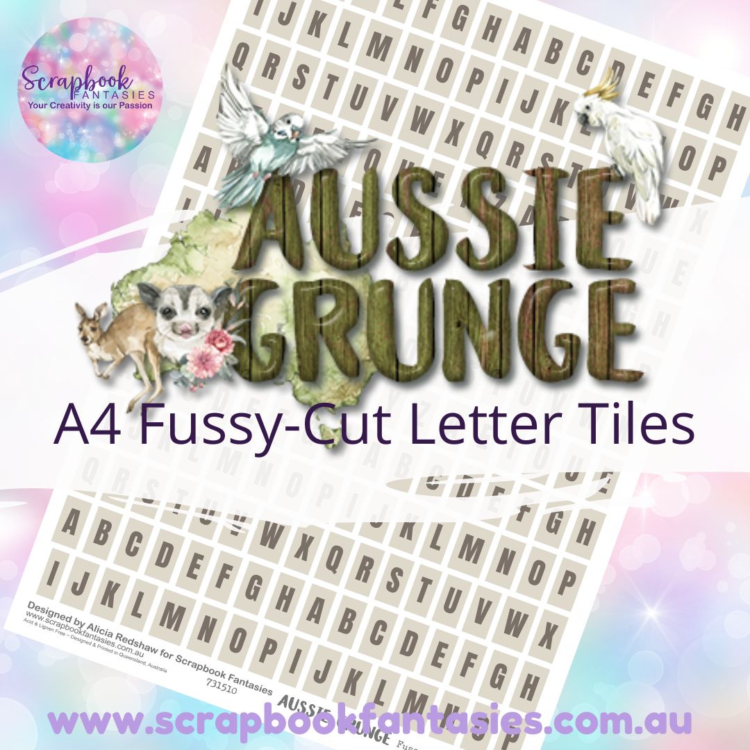 Aussie Grunge Colour Fussy-Cut Letter Tiles - Medium 731510