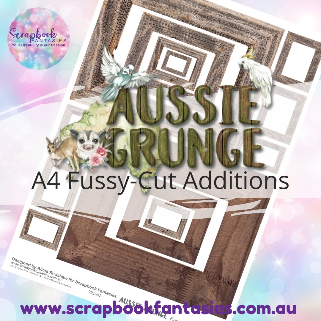 Aussie Grunge A4 Colour Fussy-Cut Additions - Frames 731482