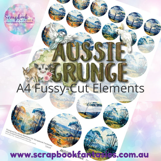 Aussie Grunge A4 Colour Fussy-Cut Elements - Bushland Circles 731499