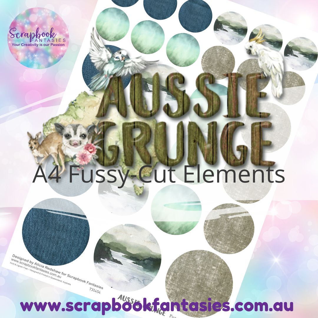 Aussie Grunge A4 Colour Fussy-Cut Elements - Circles 2 731454