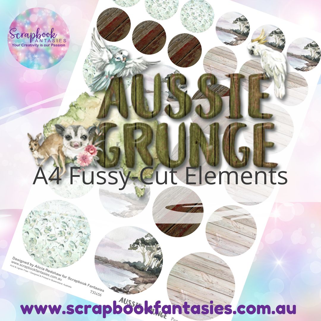 Aussie Grunge A4 Colour Fussy-Cut Elements - Circles 4 731456