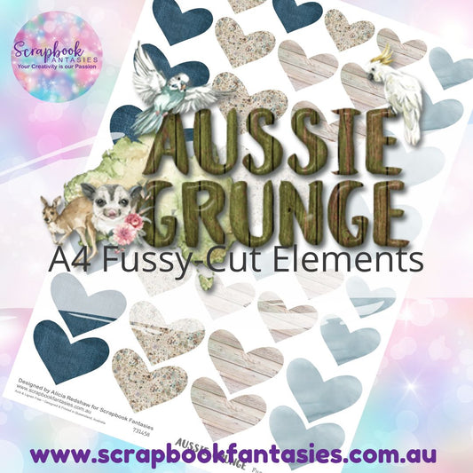 Aussie Grunge A4 Colour Fussy-Cut Elements - Hearts 1 731458