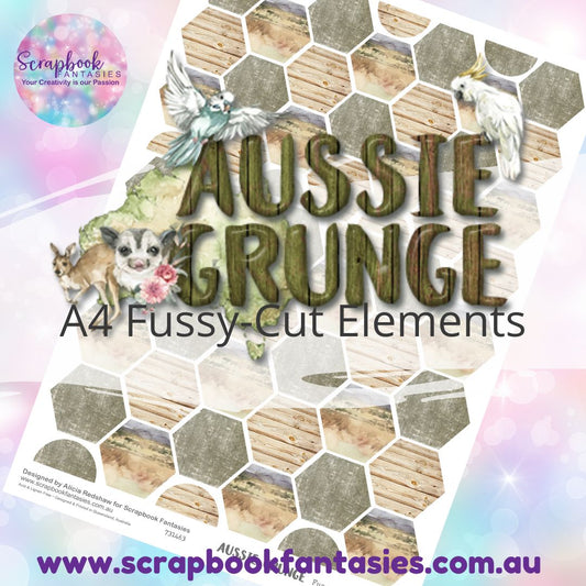 Aussie Grunge A4 Colour Fussy-Cut Elements - Hexagons 2 731463