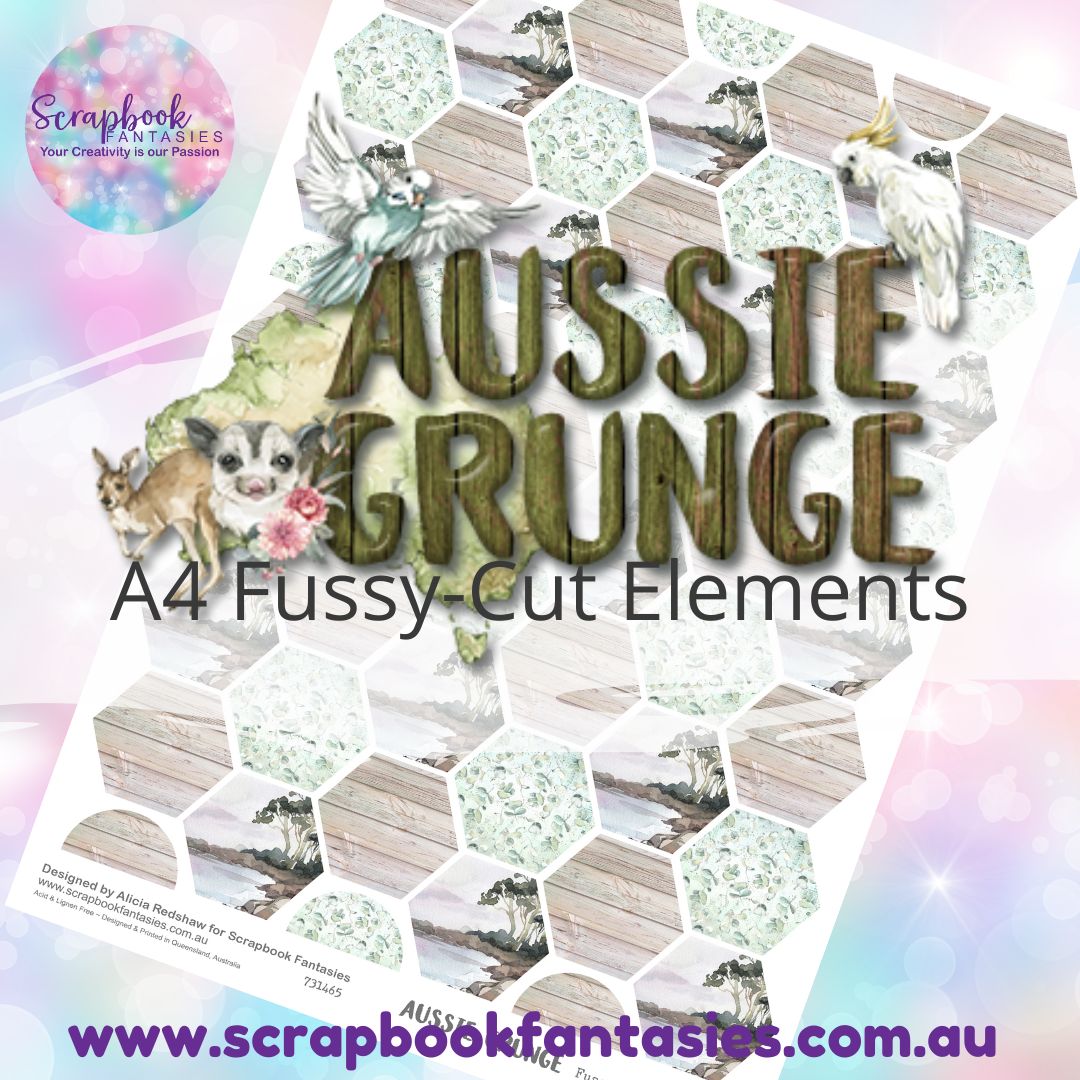 Aussie Grunge A4 Colour Fussy-Cut Elements - Hexagons 4 731465