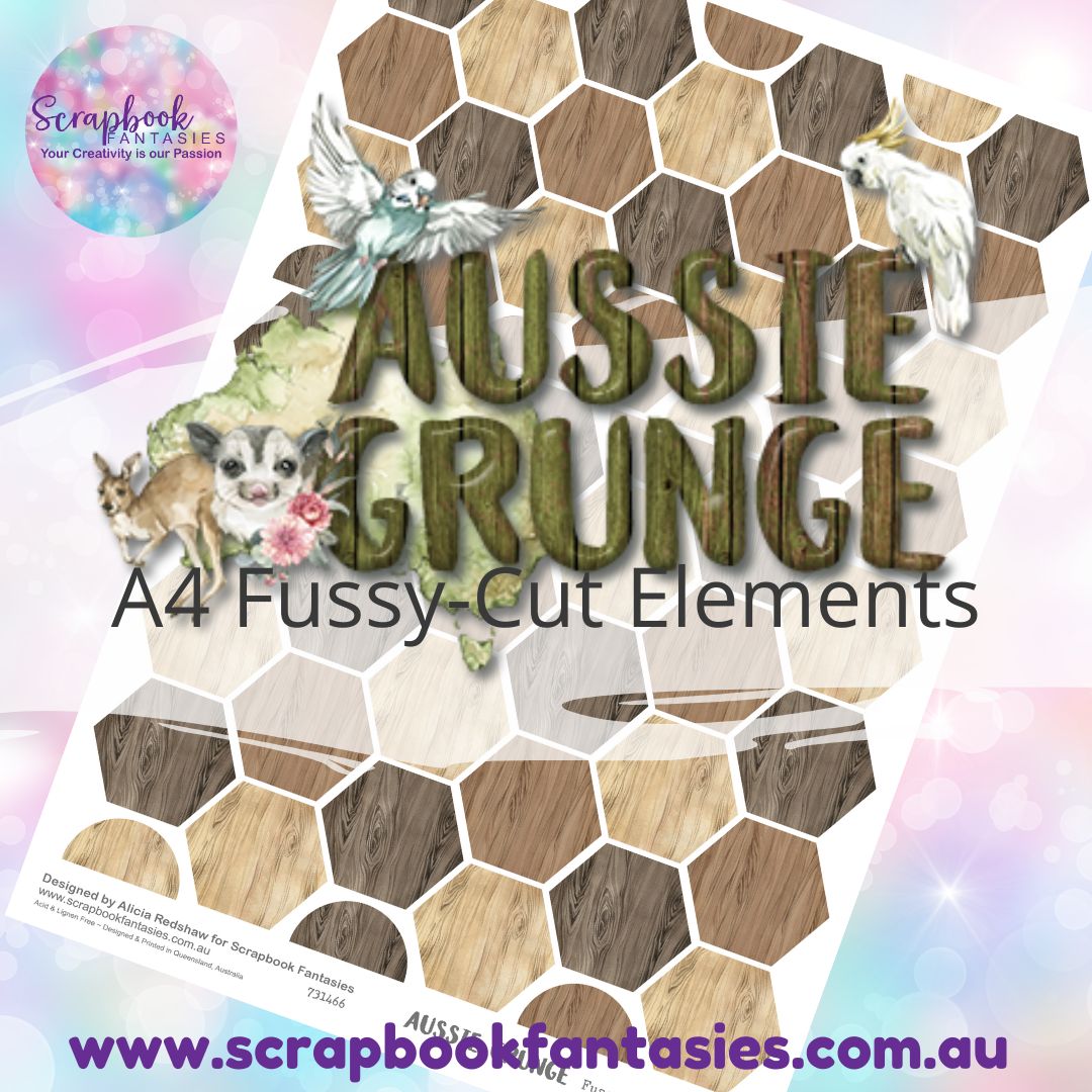 Aussie Grunge A4 Colour Fussy-Cut Elements - Hexagons 5 731466