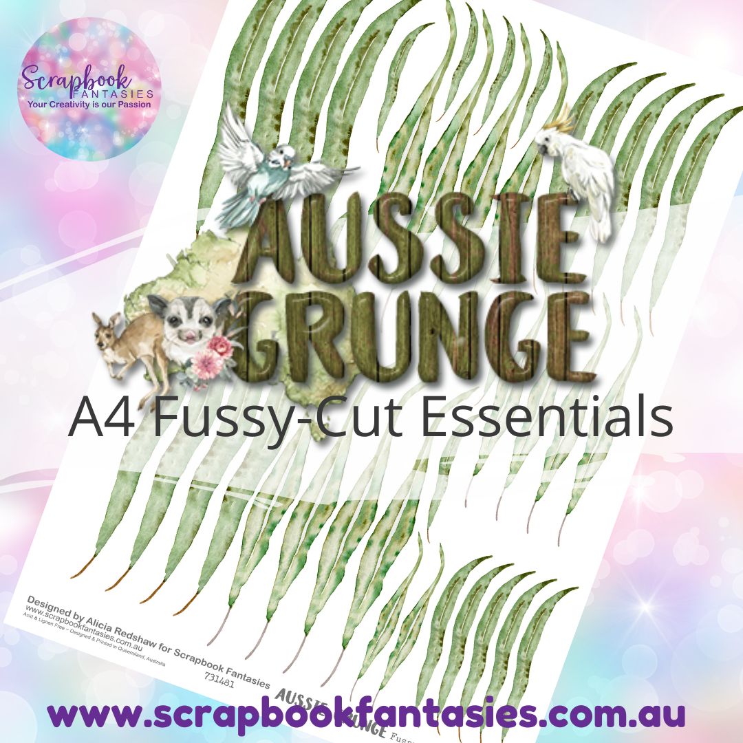 Aussie Grunge A4 Colour Fussy-Cut Essentials - Gum Leaves 731481