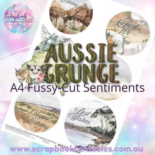 Aussie Grunge A4 Colour Fussy-Cut Sentiments 1 - 731508