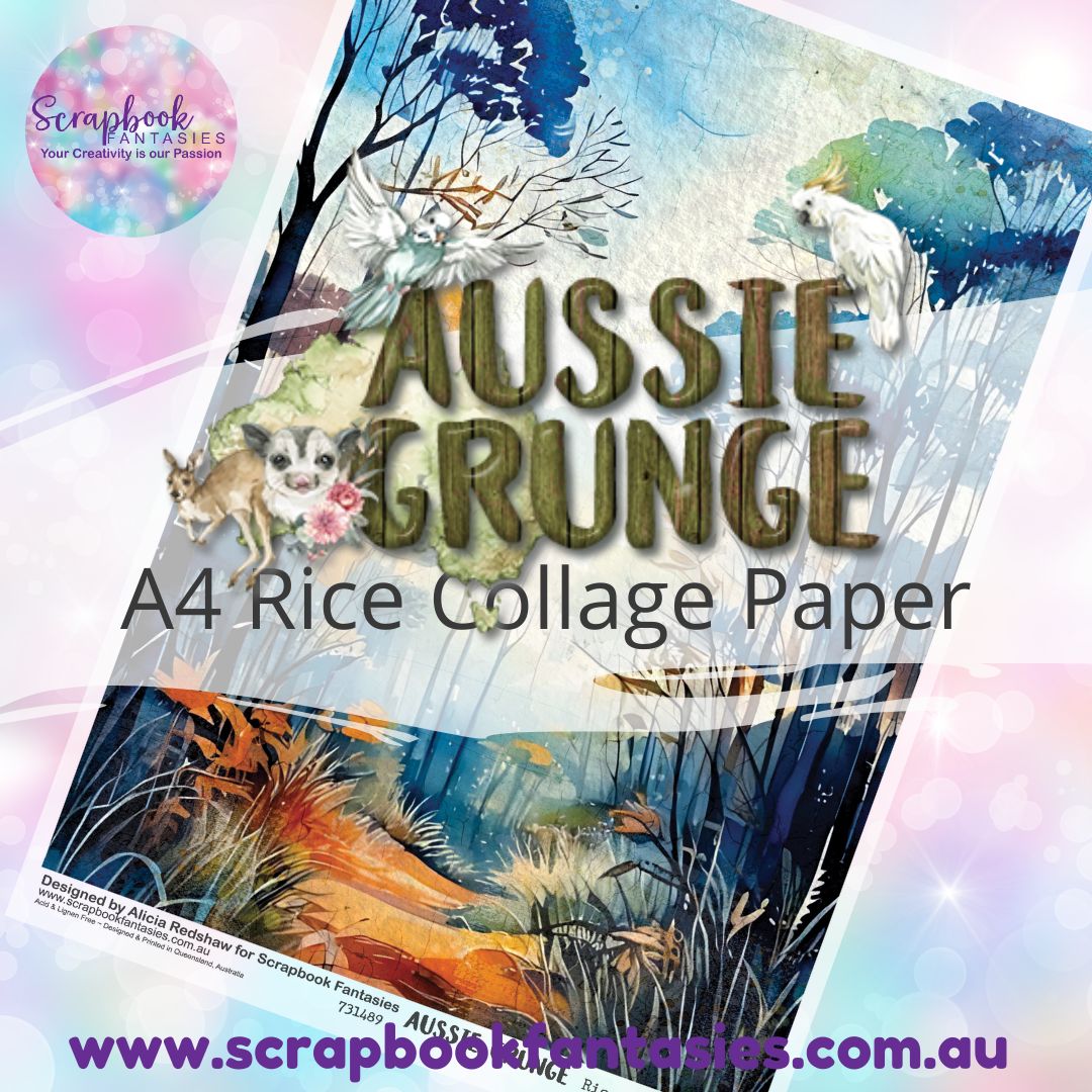 Aussie Grunge A4 Rice Collage Paper - Bushland 1 731489