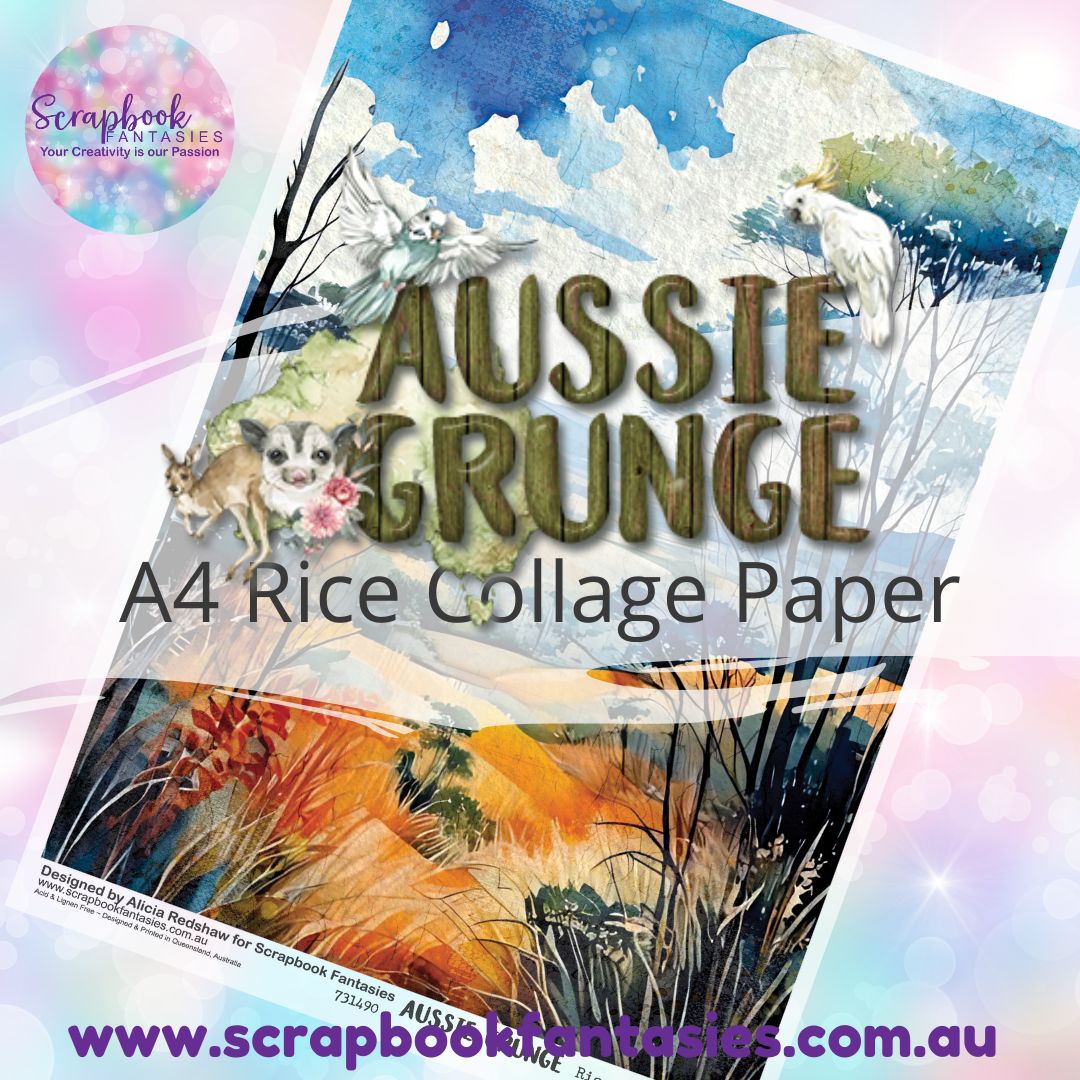 Aussie Grunge A4 Rice Collage Paper - Bushland 2 731490