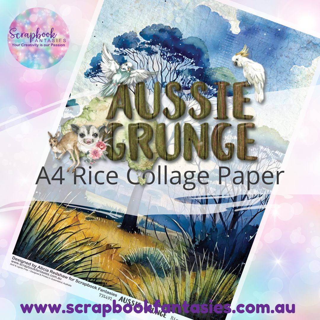 Aussie Grunge A4 Rice Collage Paper - Bushland 3 731491