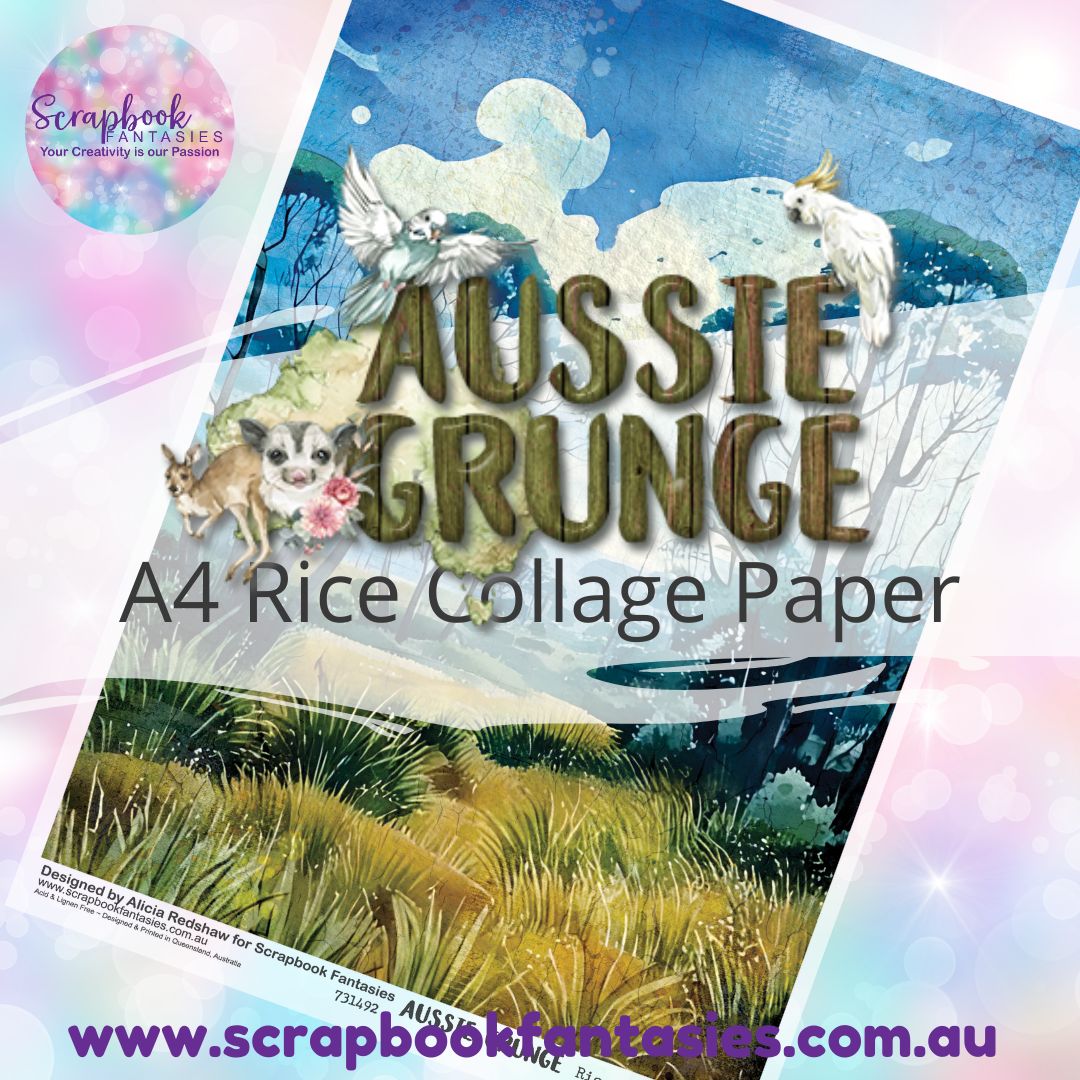 Aussie Grunge A4 Rice Collage Paper - Bushland 4 731492