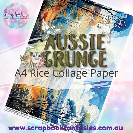 Aussie Grunge A4 Rice Collage Paper - Bushland Halves 1 731486