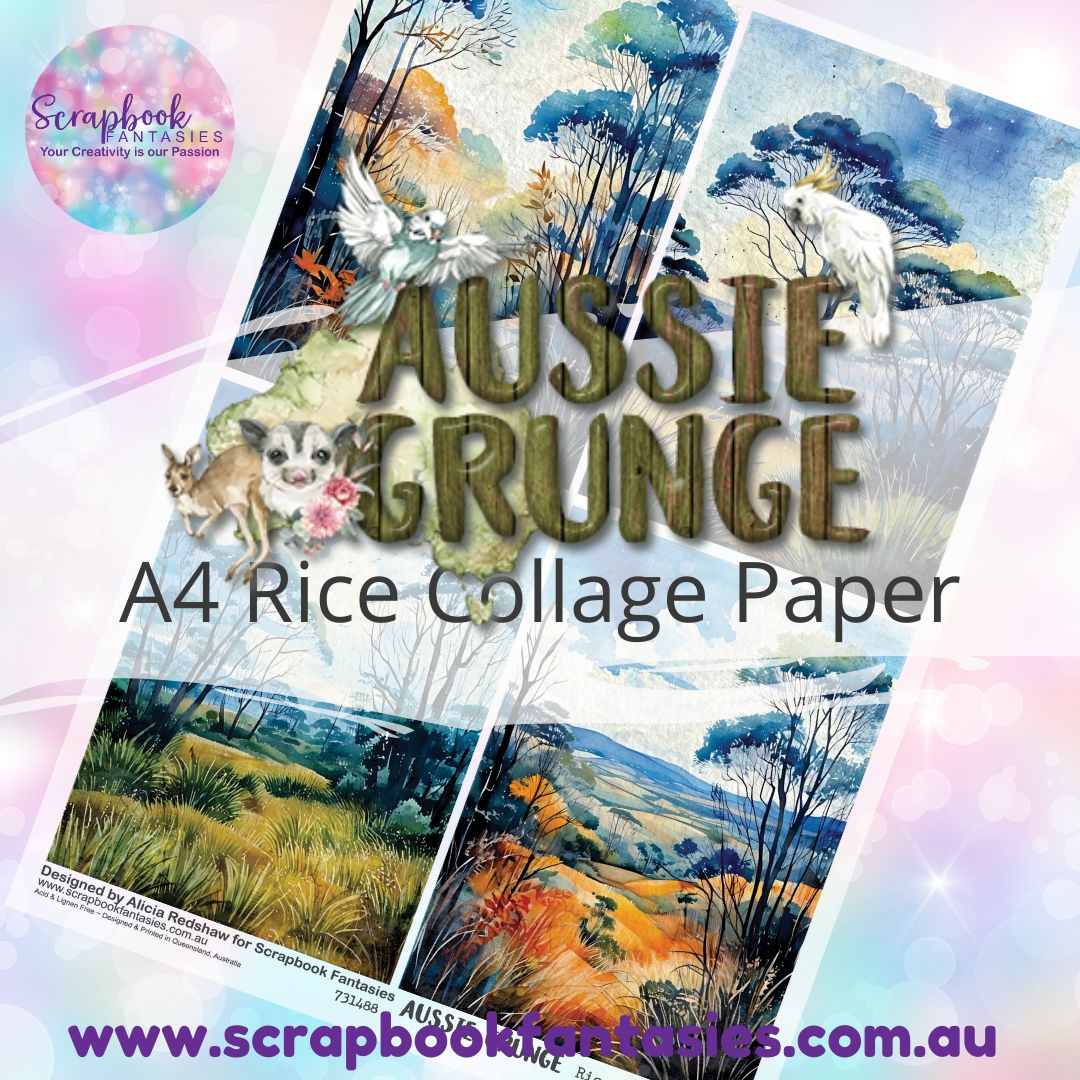 Aussie Grunge A4 Rice Collage Paper - Bushland Quarters 731488