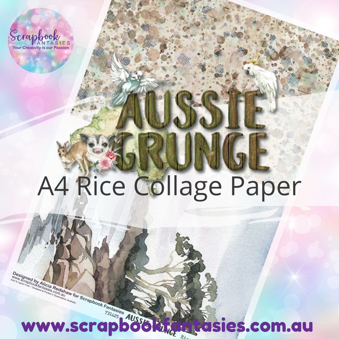 Aussie Grunge A4 Rice Collage Paper - Halves 1 731425