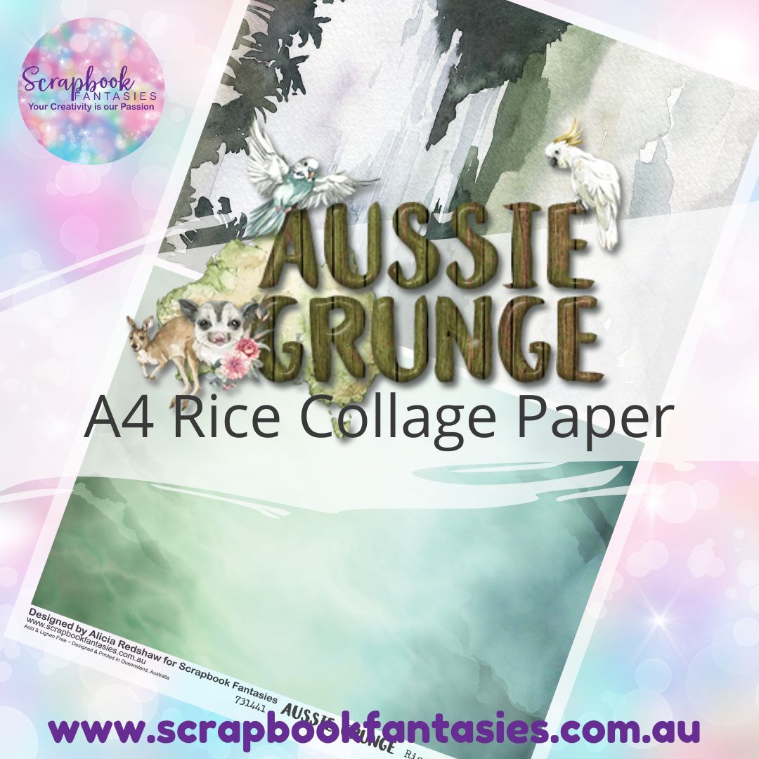 Aussie Grunge A4 Rice Collage Paper - Halves 10 731441