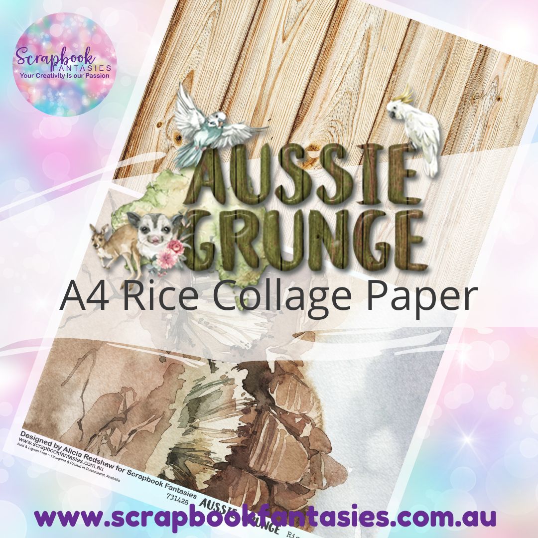 Aussie Grunge A4 Rice Collage Paper - Halves 4 731428