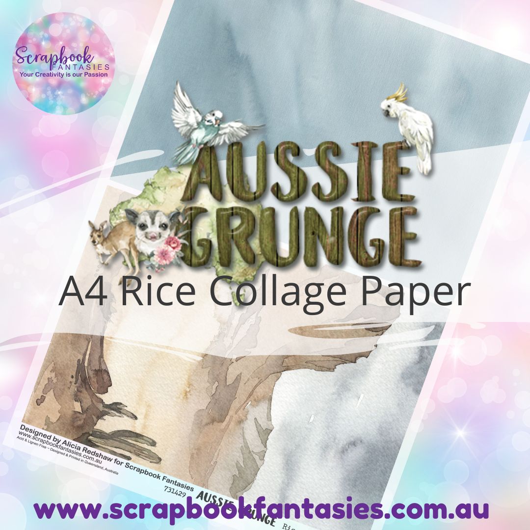 Aussie Grunge A4 Rice Collage Paper - Halves 5 731429