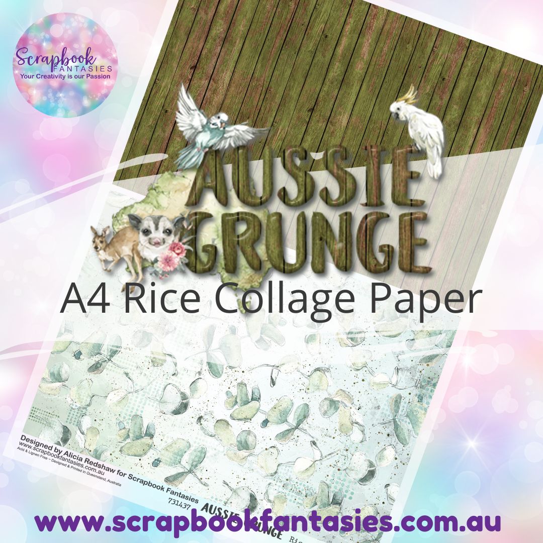 Aussie Grunge A4 Rice Collage Paper - Halves 6 731437