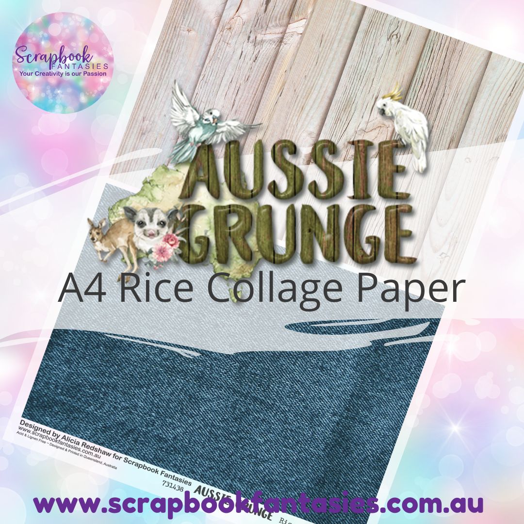 Aussie Grunge A4 Rice Collage Paper - Halves 7 731438