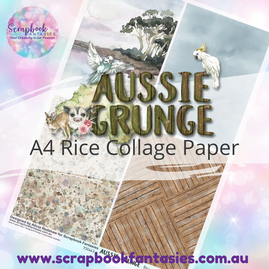 Aussie Grunge A4 Rice Collage Paper - Quarters 2 731443