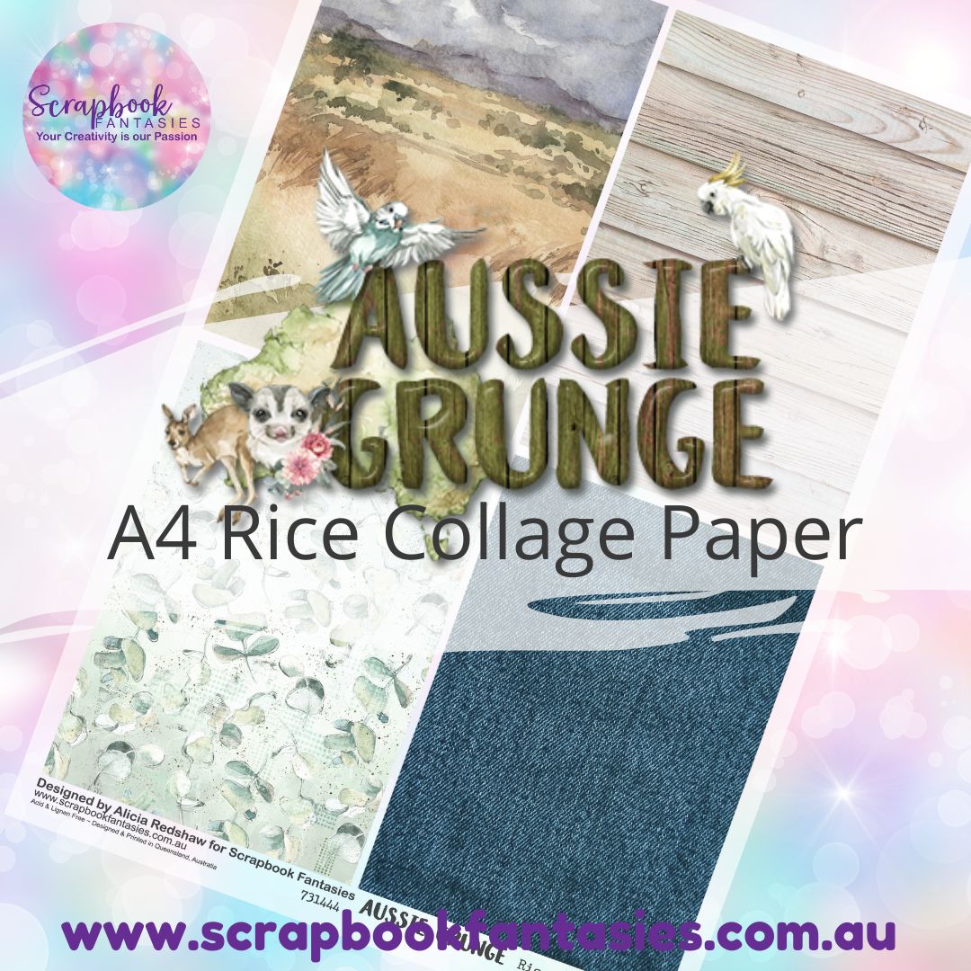 Aussie Grunge A4 Rice Collage Paper - Quarters 3 731444