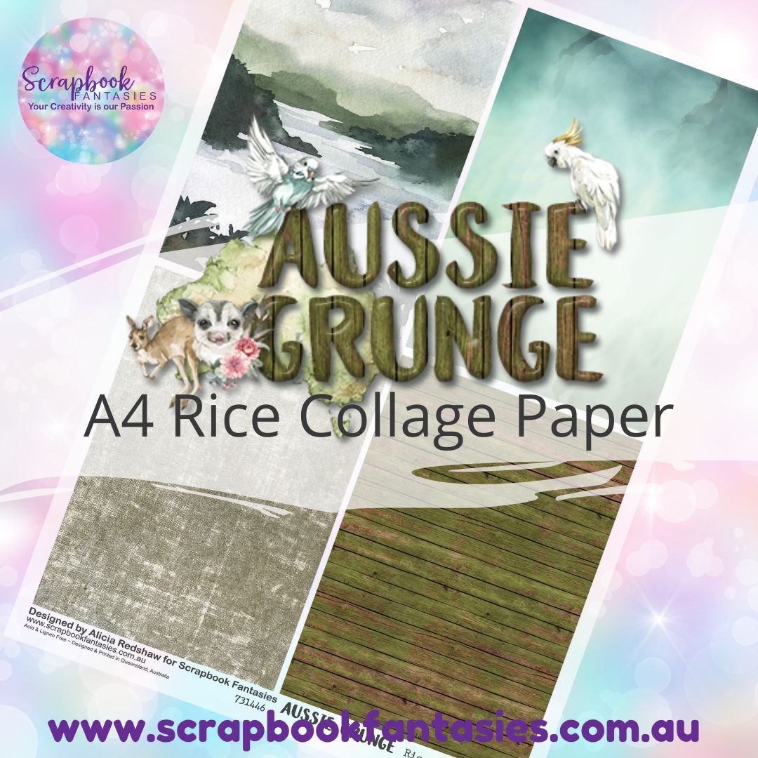 Aussie Grunge A4 Rice Collage Paper - Quarters 5 731446