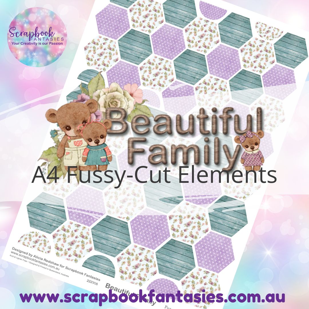 Beautiful Family A4 Colour Fussy-Cut Elements - Hexagons 1 222908