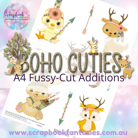 Boho Cuties A4 Colour Fussy-Cut Additions - Cutie Creatures 242211