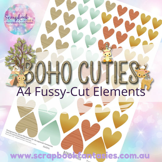 Boho Cuties A4 Colour Fussy-Cut Elements - Hearts 1-1 242204